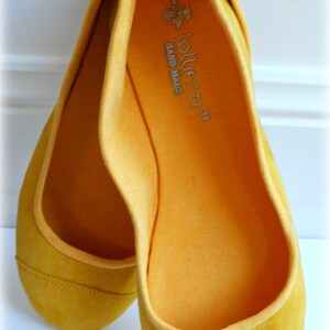 LUNAR. Lemon Zest flats / women shoes / suede flat shoes / women flats / Yellow ballet flats. Available in different colours image 2