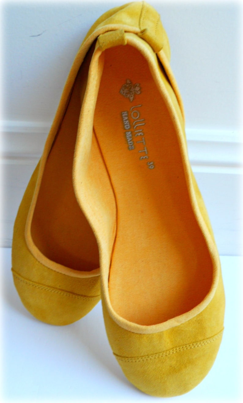 LUNAR. Lemon Zest flats / women shoes / suede flat shoes / women flats / Yellow ballet flats. Available in different colours image 2