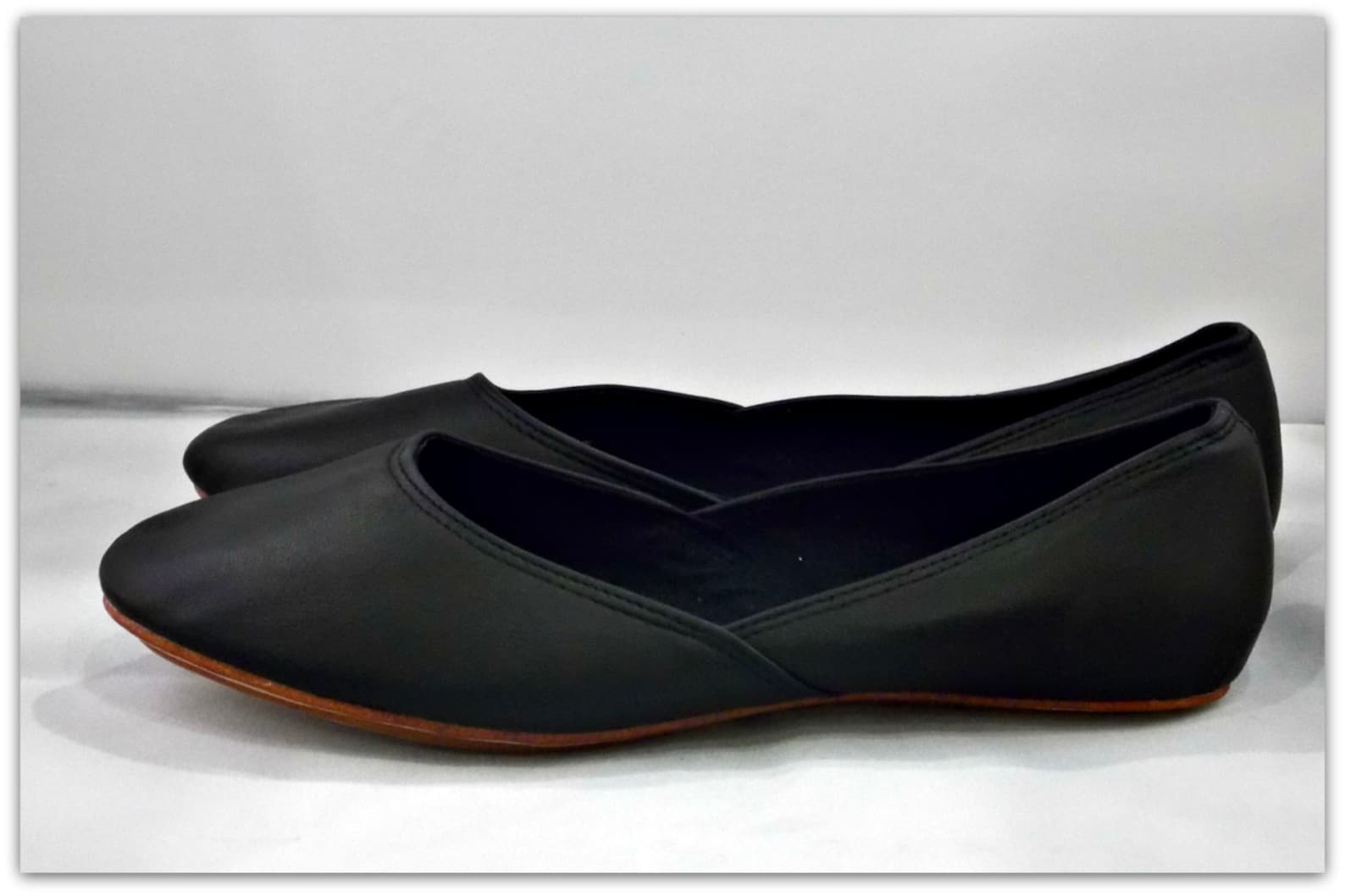 maya. black leather ballet flats/ women's shoes/ bridal flats. available in different colours & sizes