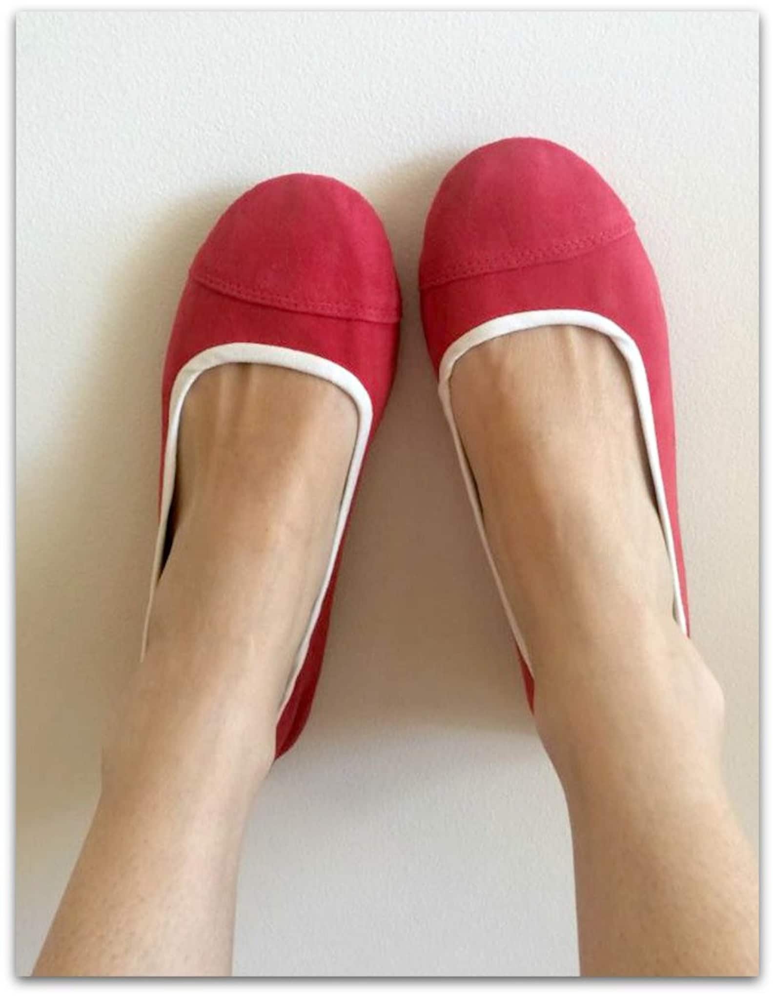 limited edition. lunar.- watermelon suede flats/ suede flat shoes/ women's ballet flats. available to custom order only