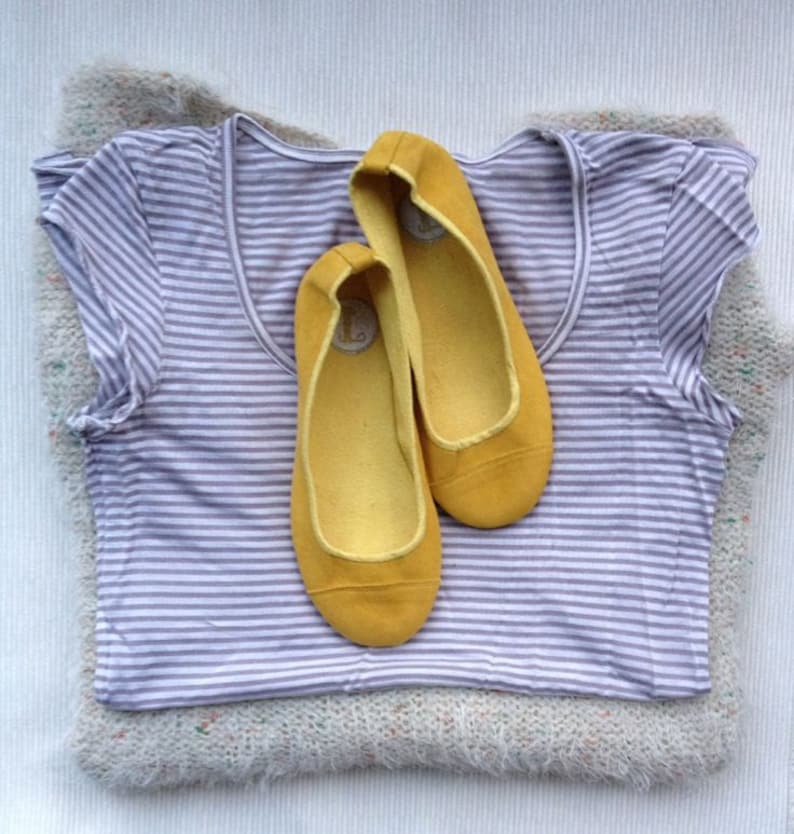 LUNAR. Lemon Zest flats / women shoes / suede flat shoes / women flats / Yellow ballet flats. Available in different colours image 5