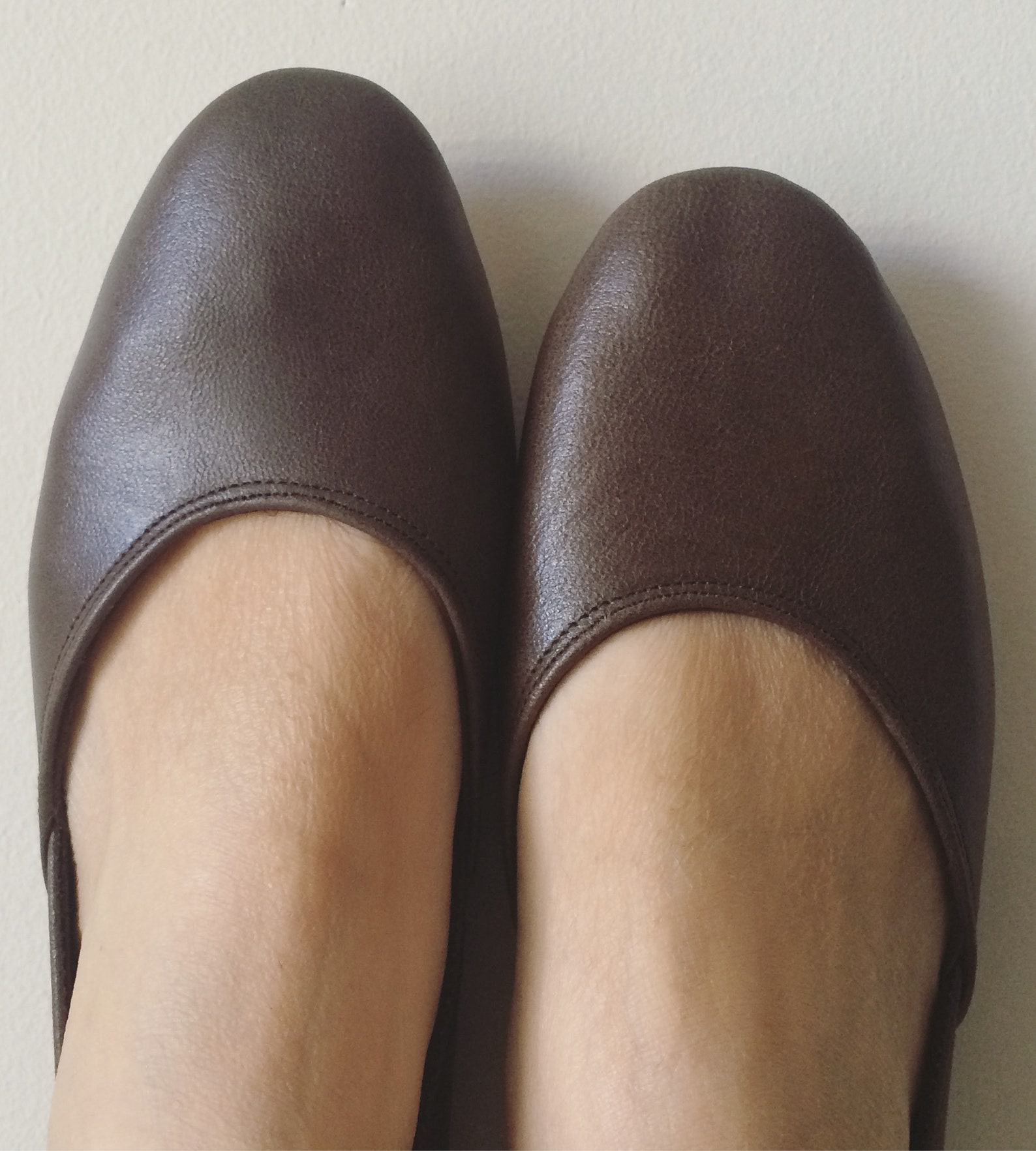 maya. aged brown leather ballet flats/ women's leather shoes/ brown flats. available in different colours & sizes