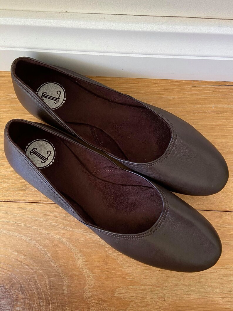MAYA. Dark Brown Leather Ballet Flats/ Women's Shoes/ | Etsy