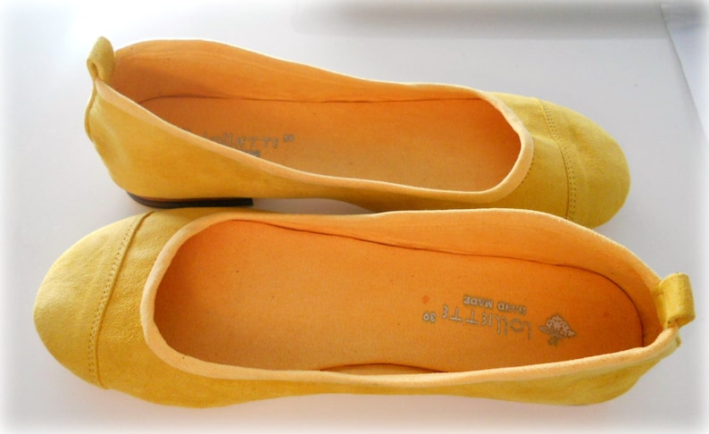 LUNAR. Lemon Zest flats / women shoes / suede flat shoes / women flats / Yellow ballet flats. Available in different colours image 3