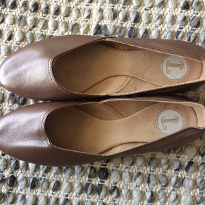 MAYA. Bronze Leather Ballet Flats/ Women's Leather Shoes/ Bridal flats. Available in different colours & sizes. PRE-ORDER Only image 7
