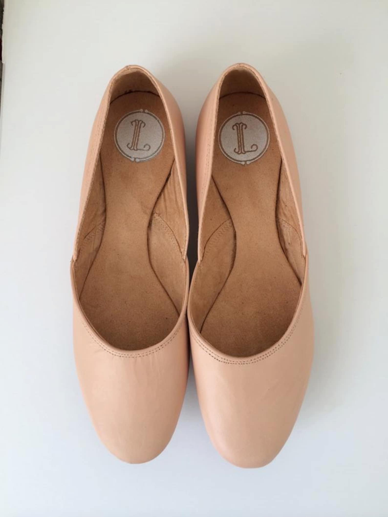 maya. nude leather/ ballet flats/ women's suede shoes/ wedding flats. available in different sizes see below