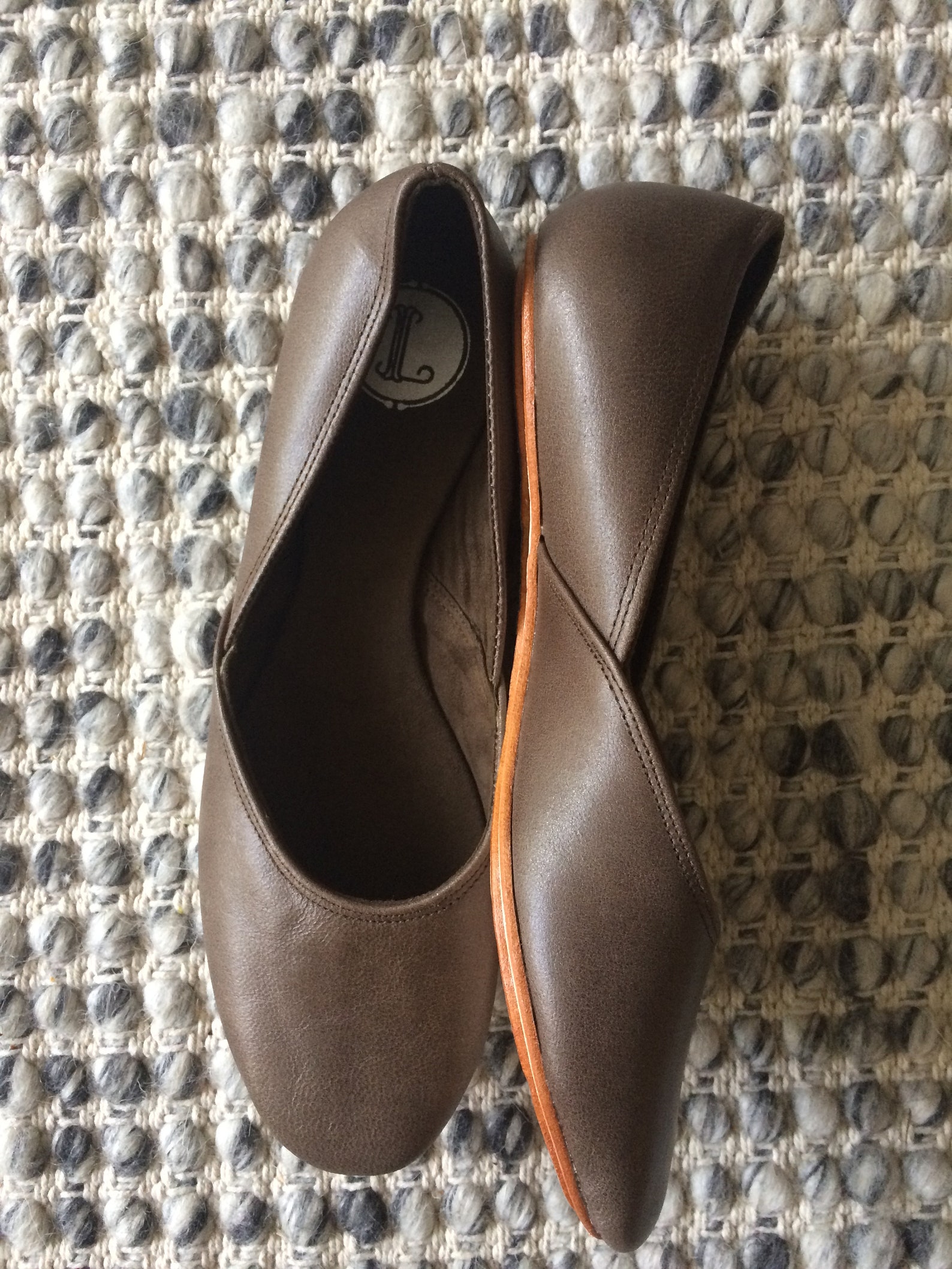 maya. aged brown leather ballet flats/ women's leather shoes/ brown flats. available in different colours & sizes