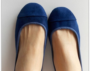 LUNAR. Cobalt Blue flats / women shoes / suede flat shoes / women flats / Cobalt blue suede flats. Available in different colours