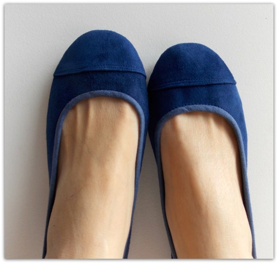 blue suede flat shoes