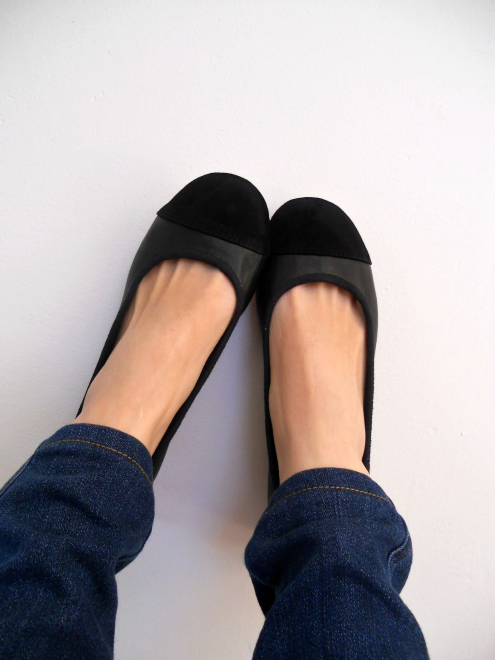 zoe. ballet flats/ women's leather shoes/ black leather suede flat shoes. available in different colours & sizes
