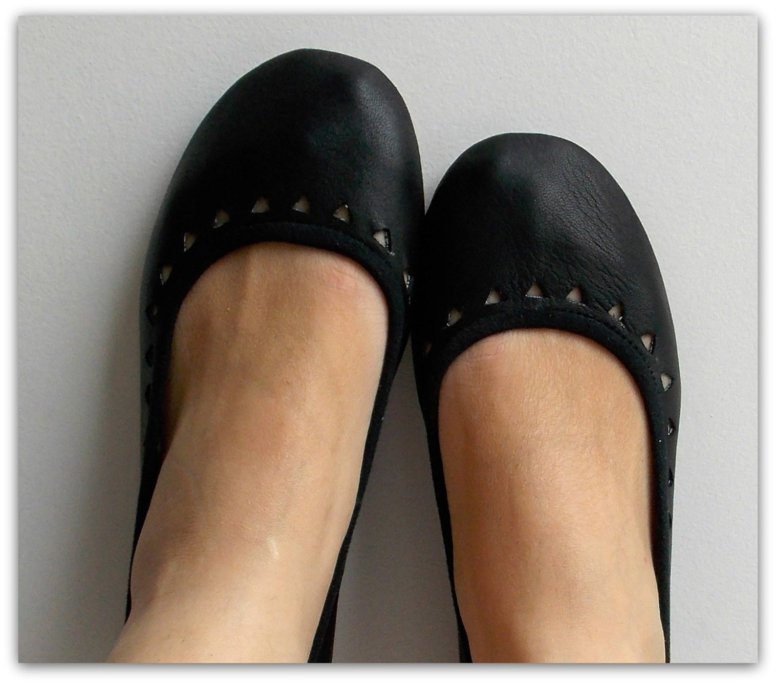 aztec. black leather ballet flats/ women's leather shoe/ cut-out flats- available to custom order only aztec. black leather ballet flats/ women's leather shoe/ cut-out flats- available to custom order only