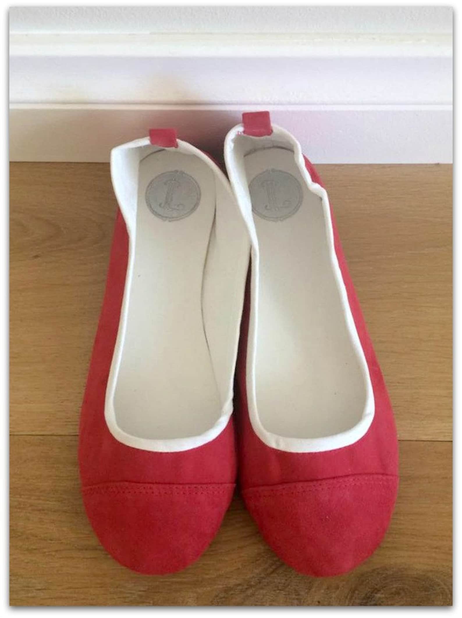 limited edition. lunar.- watermelon suede flats/ suede flat shoes/ women's ballet flats. available to custom order only
