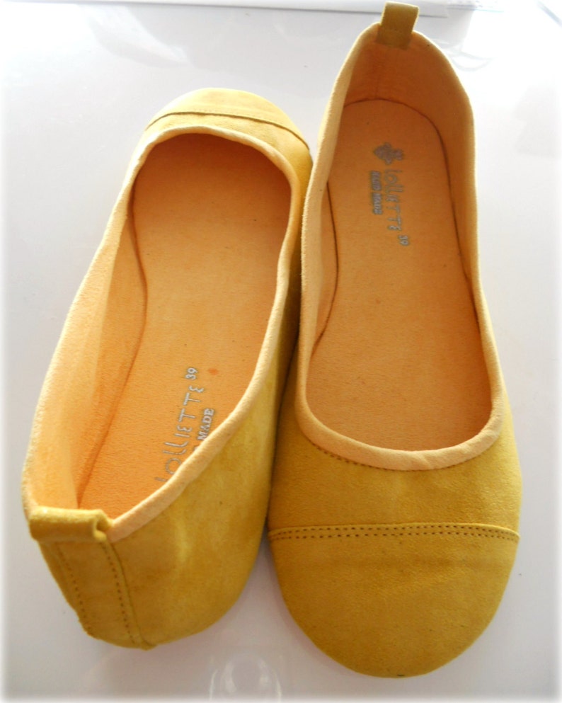 LUNAR. Lemon Zest flats / women shoes / suede flat shoes / women flats / Yellow ballet flats. Available in different colours image 4