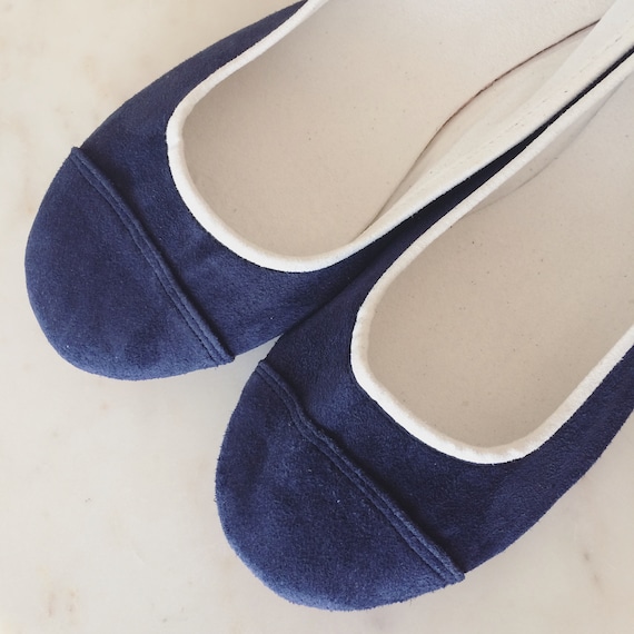 navy suede flat shoes