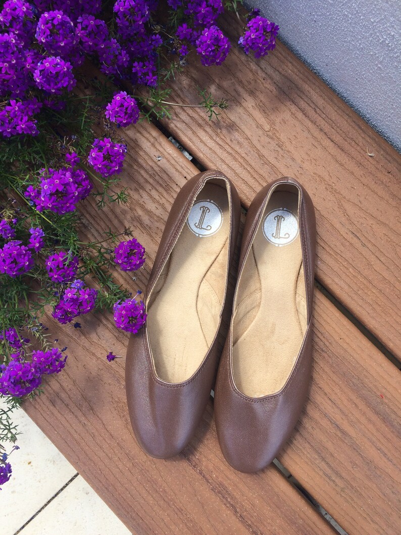 MAYA. Bronze Leather Ballet Flats/ Women's Leather Shoes/ Bridal flats. Available in different colours & sizes. PRE-ORDER Only image 8