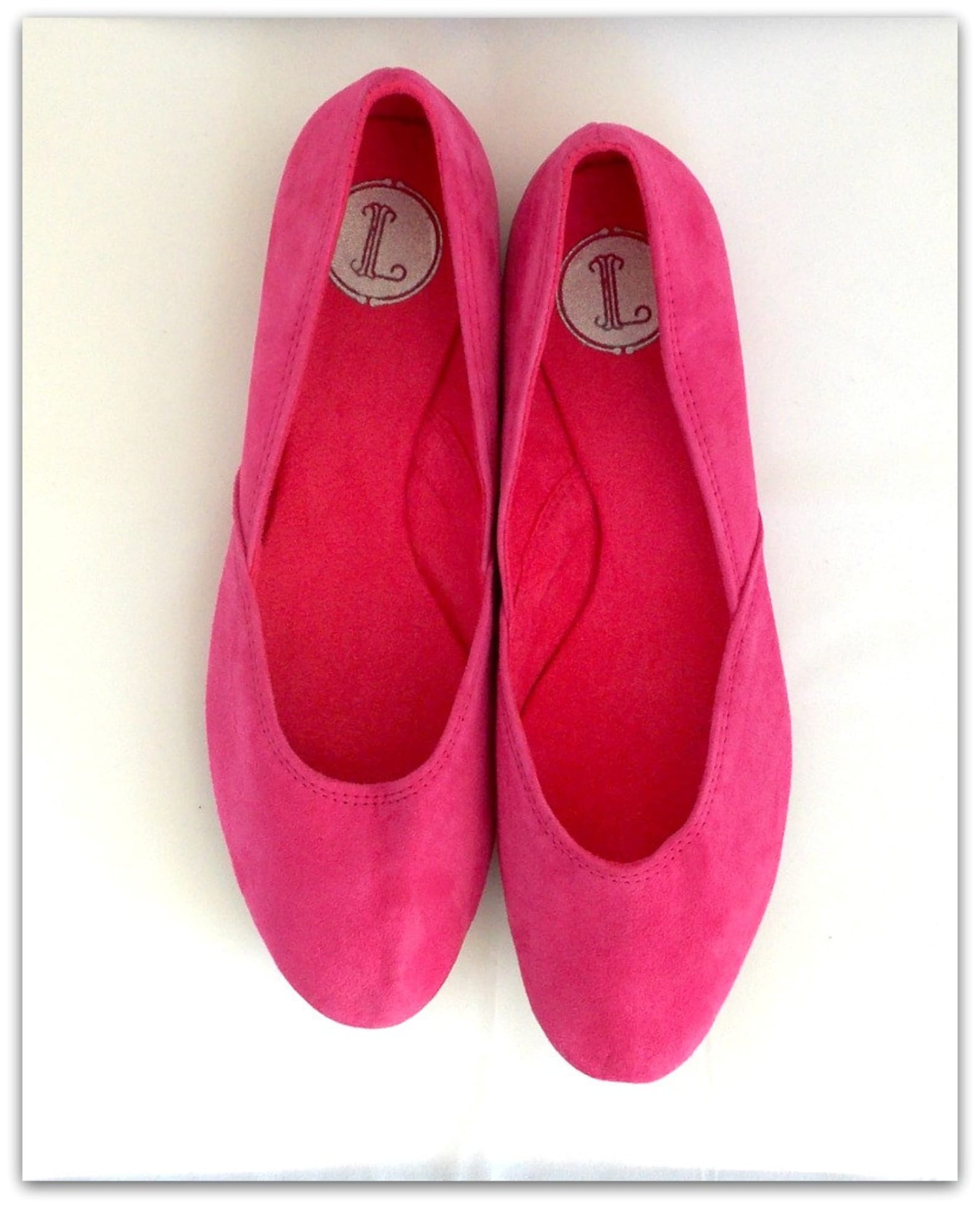 maya. pink suede ballet flats/ women's shoes/ bridal flats. available to custom order only!