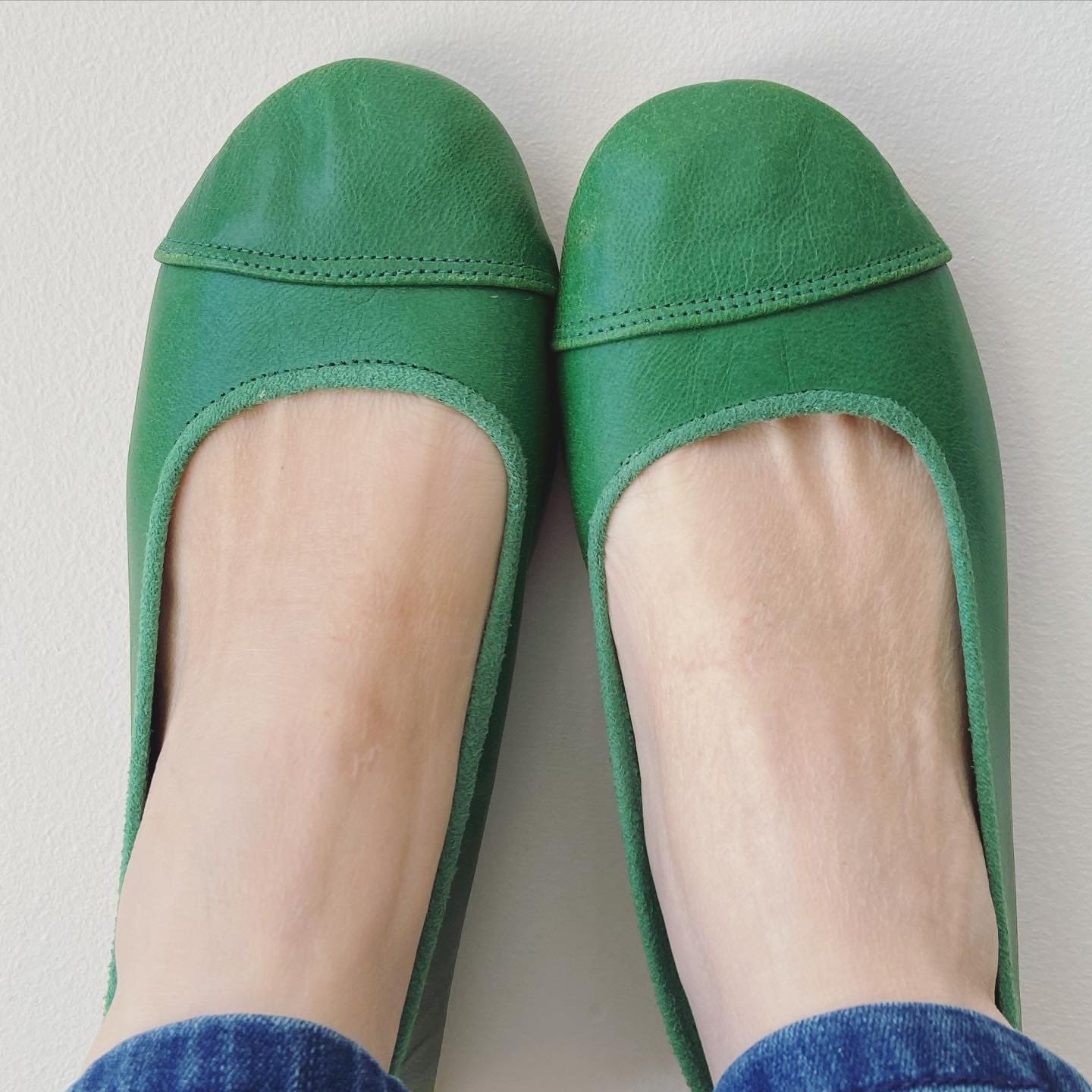 green flat shoes