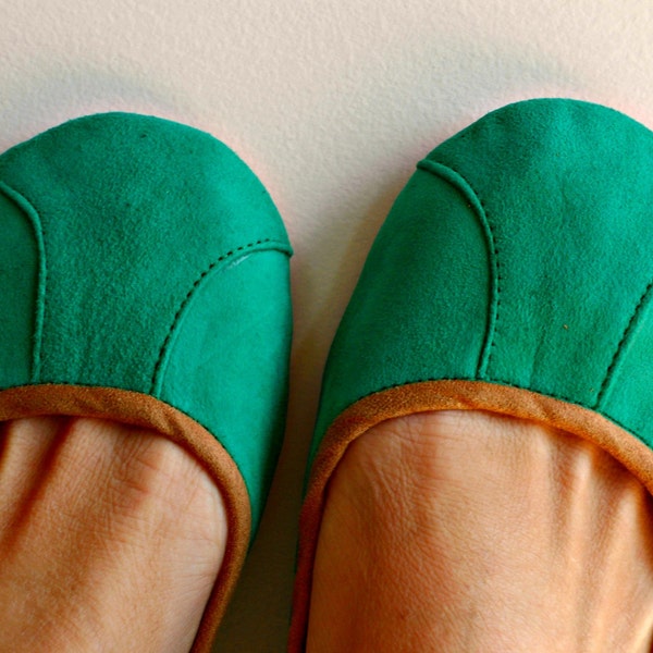 ISLANDER- Ballet Flats - Suede Shoes - 39- SEA GREEN. Available in different colours & sizes