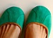 ISLANDER. Sea green flats / women shoes / leather flat shoes / women flats / Green suede flats. Available in different colours 