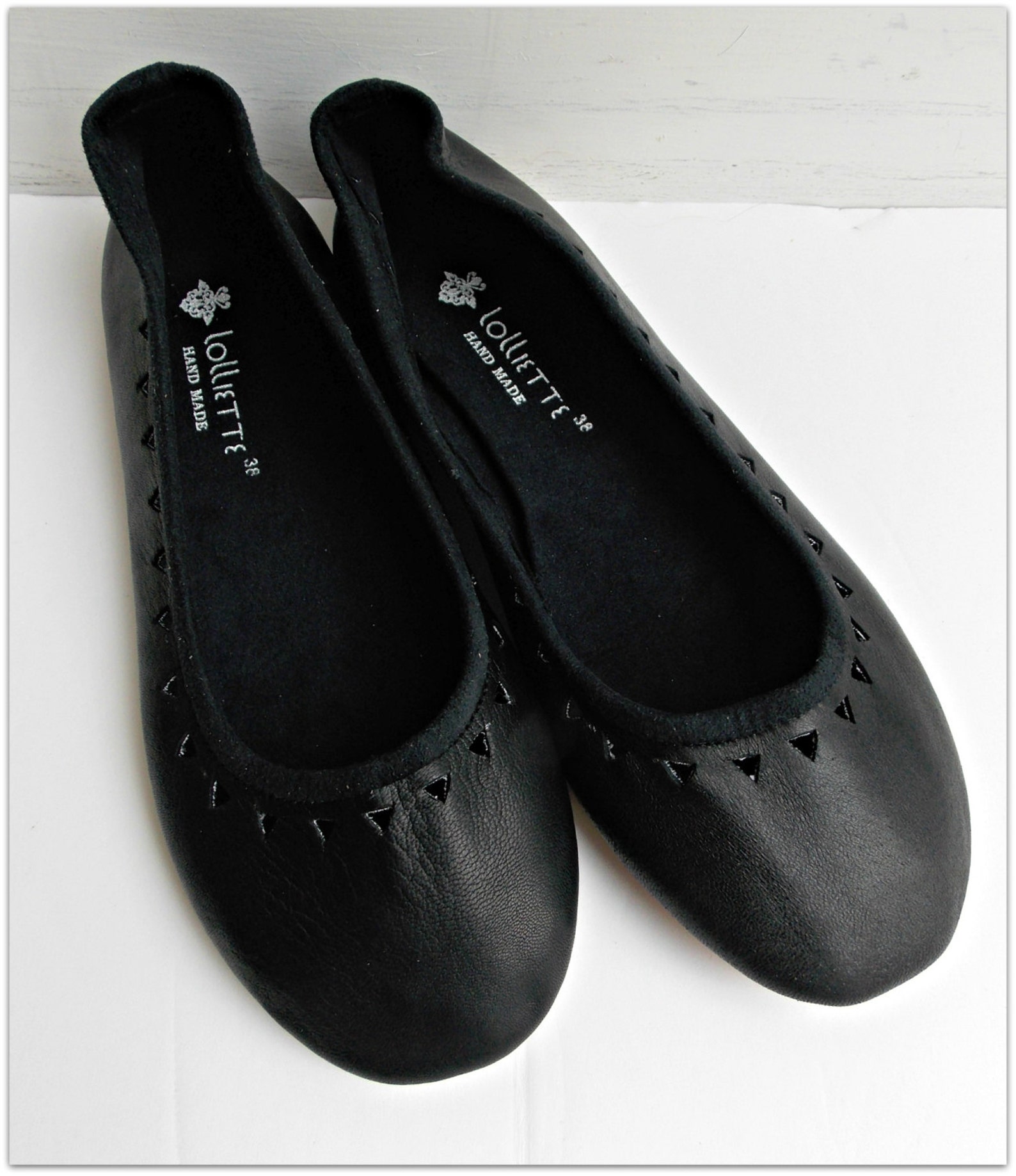 aztec. black leather ballet flats/ women's leather shoe/ cut-out flats- available to custom order only aztec. black leather ballet flats/ women's leather shoe/ cut-out flats- available to custom order only
