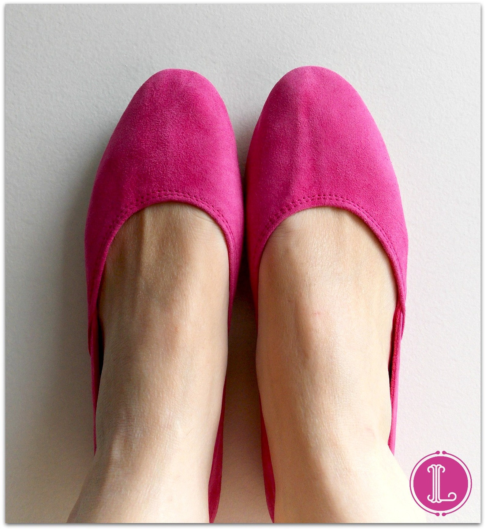 maya. pink suede ballet flats/ women's shoes/ bridal flats. available to custom order only!