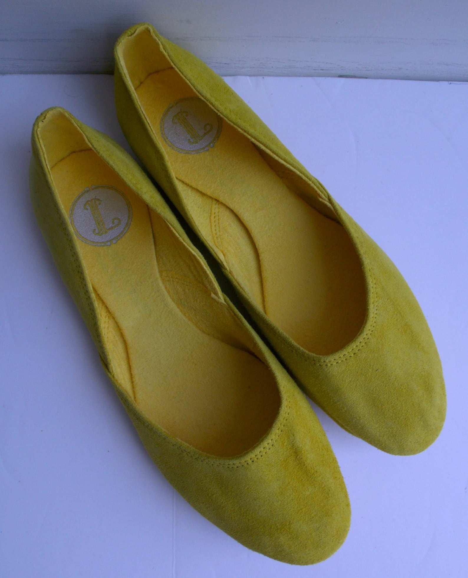 maya - yellow ballet flats/ women's shoes/ light yellow suede flats/ limited edition. available to custom order only!
