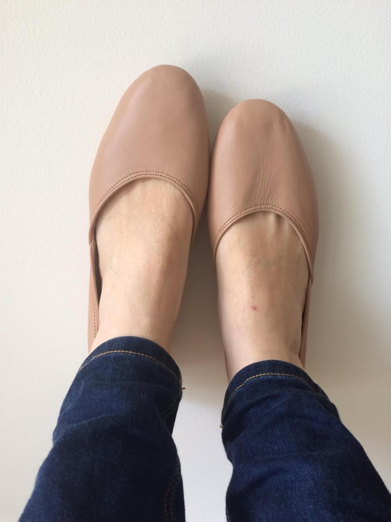 maya. latte leather ballet flats/ women's leather shoes/ latte leather. available in different sizes.