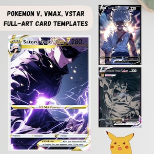 Modèles de cartes Pokémon personnalisées Épée/bouclier V, VMAX et VSTAR | Modèles Full Art Canvas faciles à utiliser et fichiers PNG