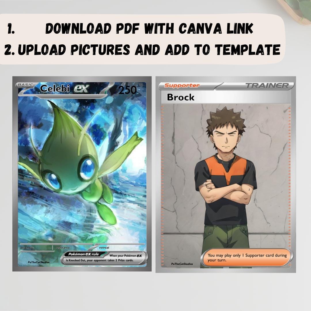 Scarlet/violet EX & TRAINER Custom Pokemon Card Templates | Easy to Use  Full-art Canva Templates and PNG Files - Etsy Canada