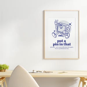 Cubicle Decor Office Funny Retro Mascot Wall Art - Corporate New Job ...
