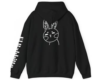Sudadera con capucha de conejo negro: El Rabbitto, divertida sudadera de conejito