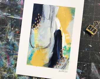 Contemporary Abstract Painting - "Study in Primary - Yellow" - Tori Weyers