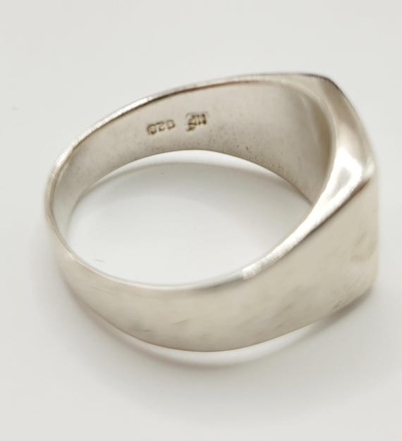 Black Cross Inlay Sterling Silver Ring: Wide Band… - image 5