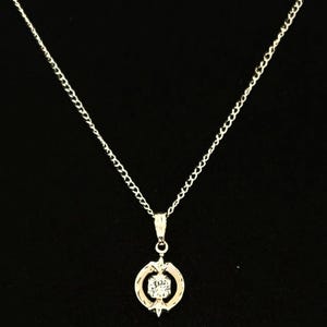 Dainty Sterling Silver CZ Pendant Necklace: Minimalist Cubic Zirconia Charm