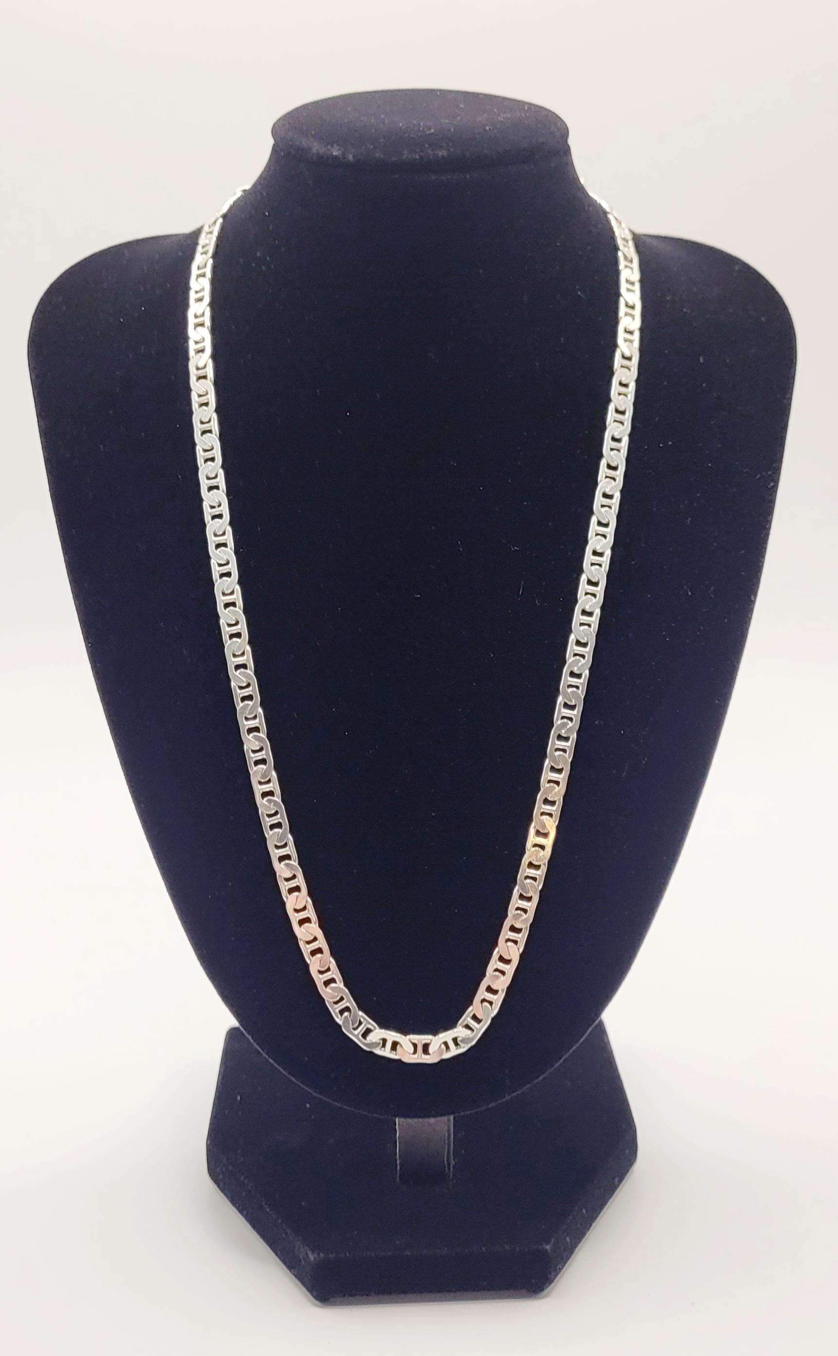 925 Sterling Silver 7mm Flat Curb Cuban Chain Necklace – ITALIA Chains