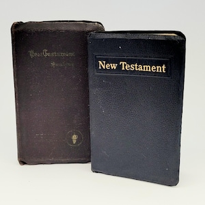 WWII Soldier Pocket New Testament Bibles: Antique Military Scripture Set