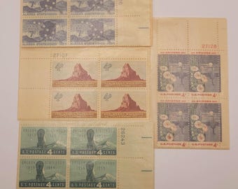 Vintage US Statehood Stamps: Alaska, Arizona, Oregon, New Mexico