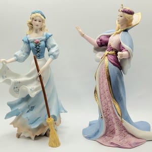 Lenox Disney Cinderella and Fairy Godmother Figurines – Dreaming of the Ball & Fairy Godmother – Retired 1990s Collectible