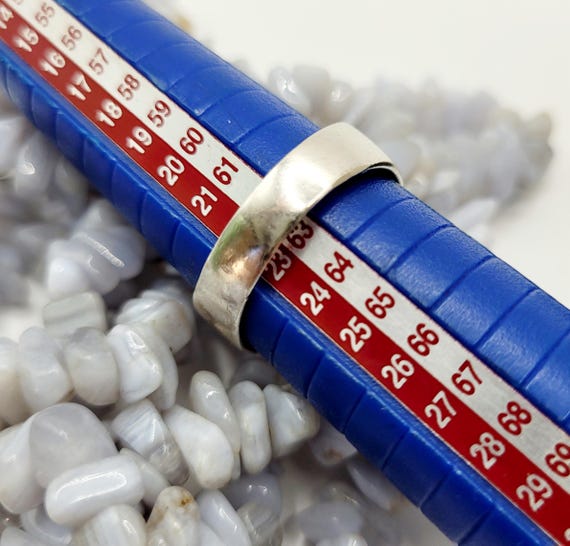 Black Cross Inlay Sterling Silver Ring: Wide Band… - image 7