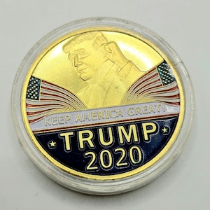 Trump 2020, vergoldete Sammlermünze - Keep America Great Memorabilie