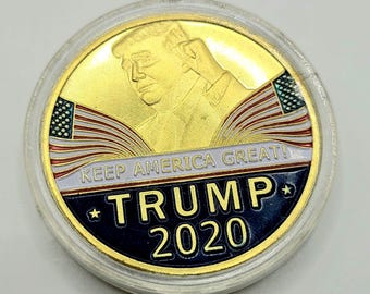 Moneta commemorativa placcata in oro Trump 2020 – Ricordo americano