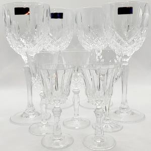 Vintage Crystal Glassware Set: Waterford Wine & Cordial Goblets