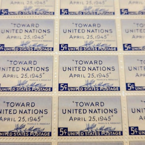 1945 &quot;Toward United Nations&quot; Stamp Sheet: WWII FDR Commemorative