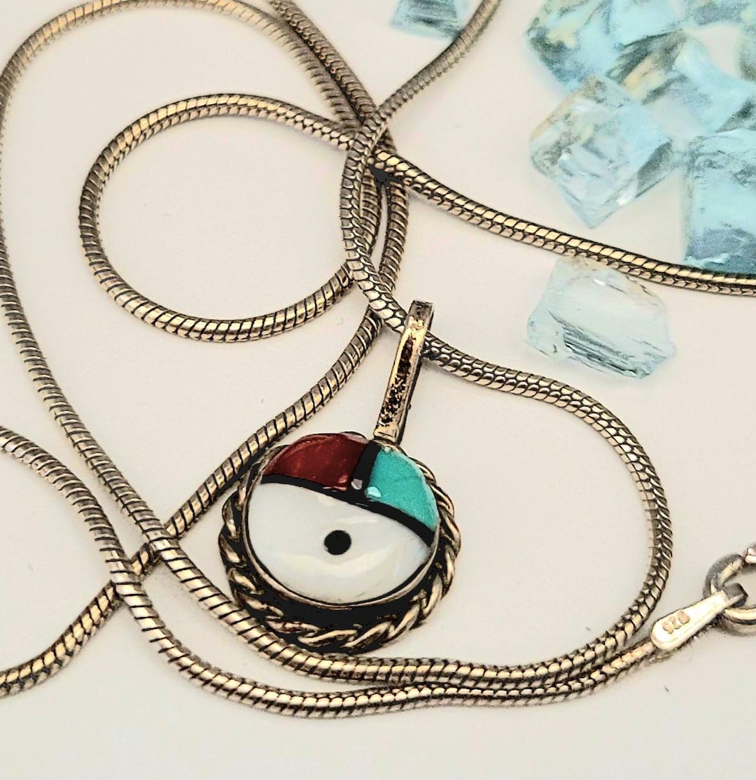 Vintage Zuni Sunface Sterling Silver Jewelry Set: Native American