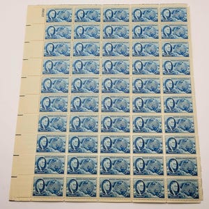 1946 Roosevelt 5 Cent Stamp Sheet: Full Vintage US Stamps, Plate Block #933
