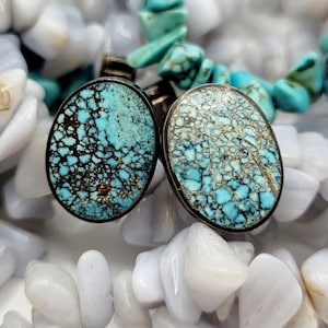 Spiderweb Turquoise Sterling Silver Cufflinks - Vintage Patented Design