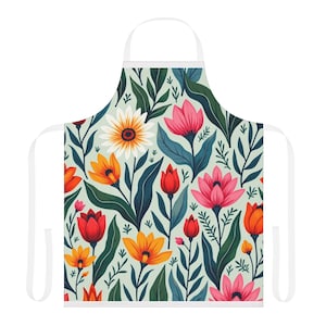 Floral Kitchen Apron: Colorful Cooking Gift