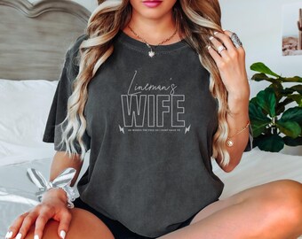 Lineman's wife shirt, blue collar wife, Funny lineman’s shirt, Gift for Wife of Lineman, lineman wife gift, bridal gifts, lineman gift