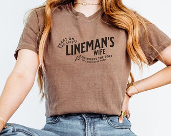 Lineman's wife shirt, blue collar wife, Funny lineman’s shirt, Gift for Wife of Lineman, lineman wife gift, bridal gifts, lineman gift