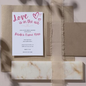 Love is in the Air Bridal Shower Invitation Canva Template Digital Download